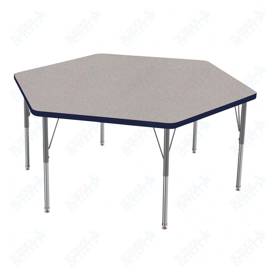 Marco MG2200 Series Hexagon Preschool Table 54.5" x 48" Adjustable Height 16" - 24" (MG2254 - MA) - SchoolOutlet