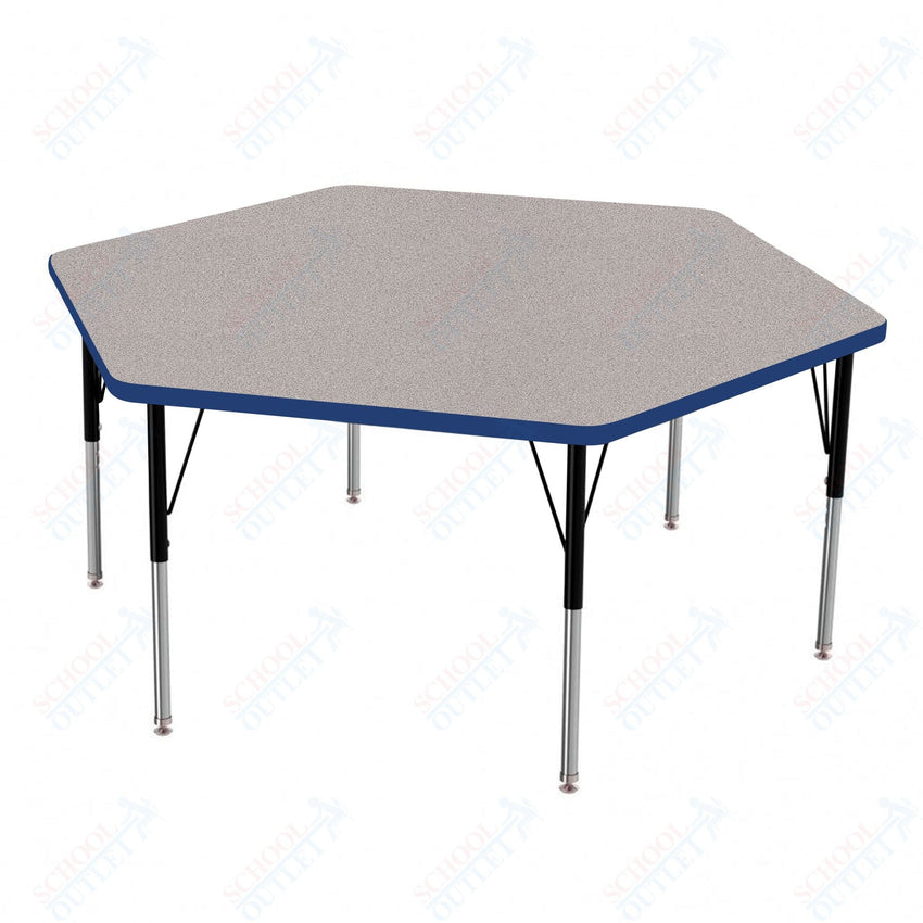 Marco MG2200 Series Hexagon Preschool Table 54.5" x 48" Adjustable Height 16" - 24" (MG2254 - MA) - SchoolOutlet