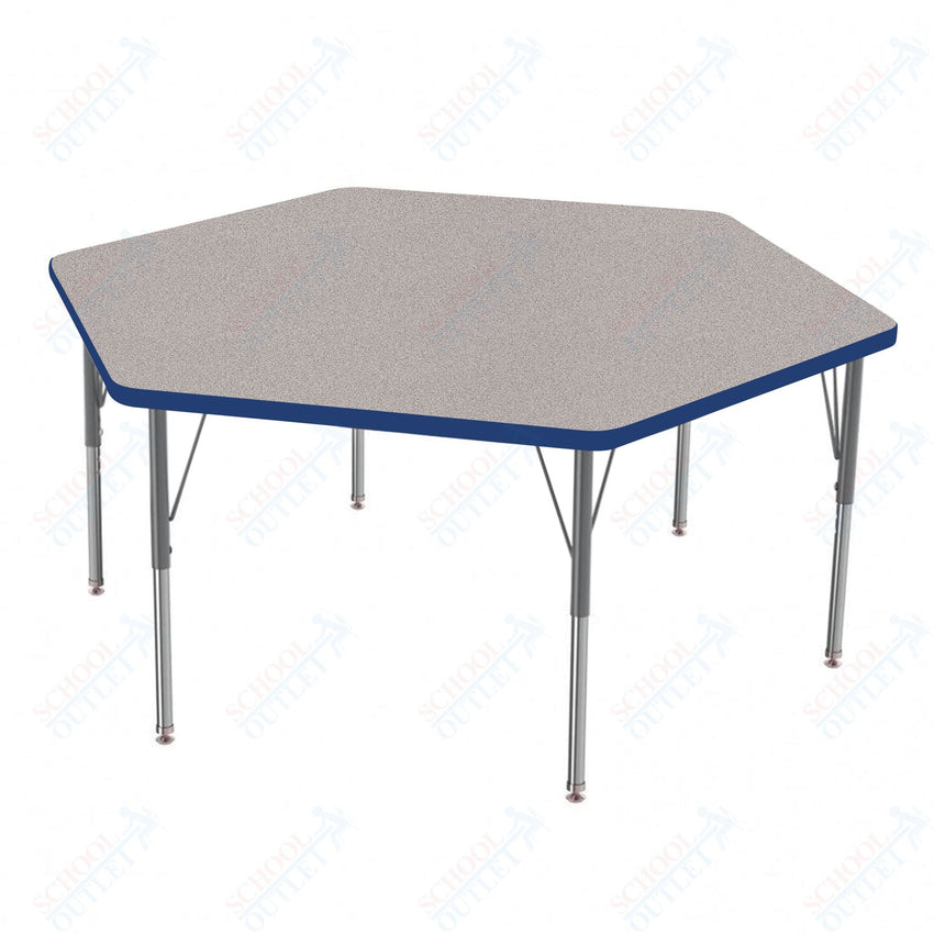 Marco MG2200 Series Hexagon Preschool Table 54.5" x 48" Adjustable Height 16" - 24" (MG2254 - MA) - SchoolOutlet