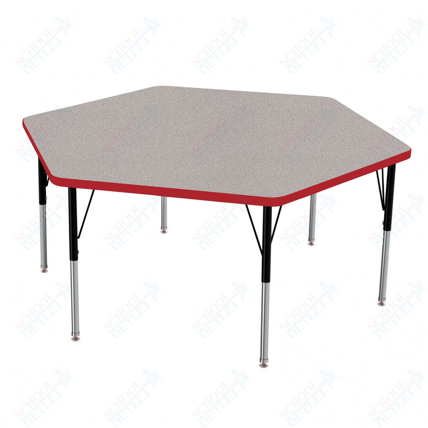 Marco MG2200 Series Hexagon Preschool Table 54.5" x 48" Adjustable Height 16" - 24" (MG2254 - MA) - SchoolOutlet