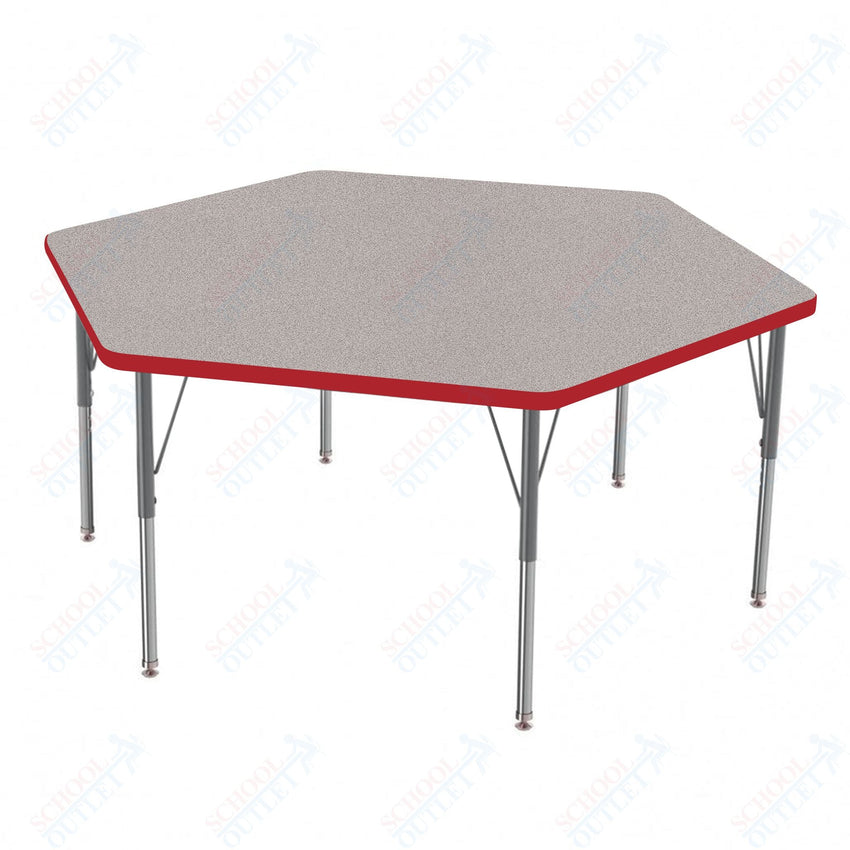 Marco MG2200 Series Hexagon Preschool Table 54.5" x 48" Adjustable Height 16" - 24" (MG2254 - MA) - SchoolOutlet