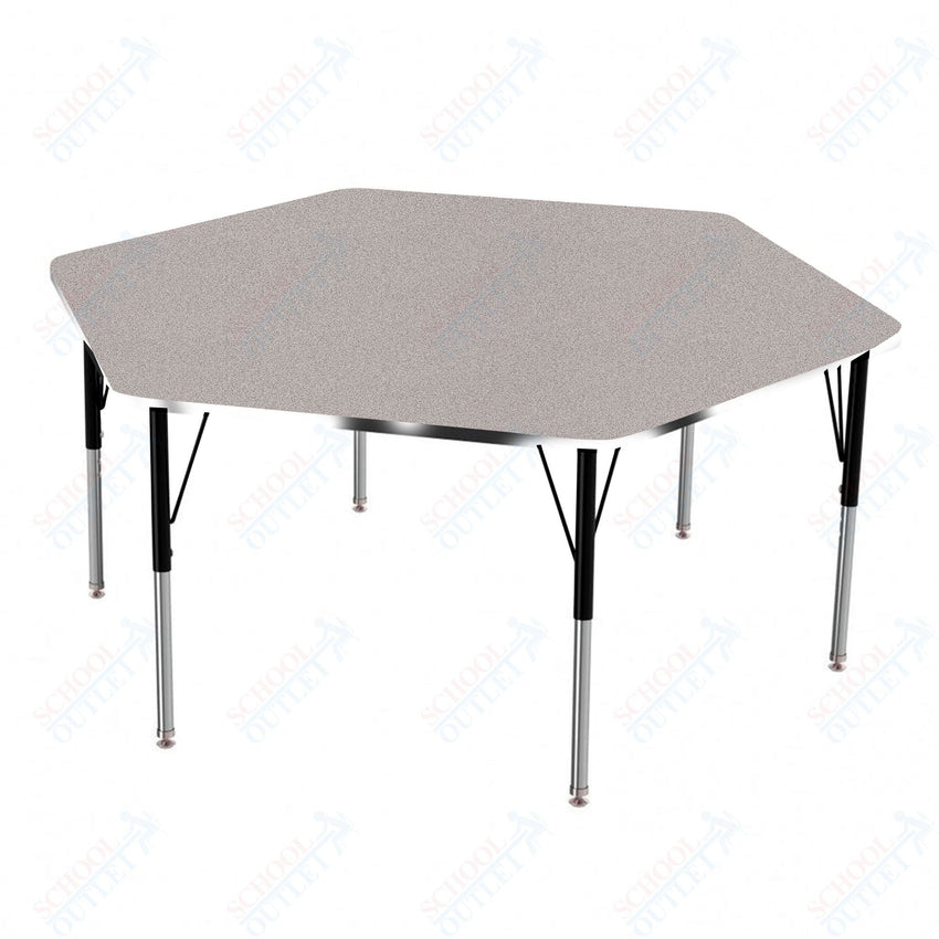 Marco MG2200 Series Hexagon Preschool Table 54.5" x 48" Adjustable Height 16" - 24" (MG2254 - MA) - SchoolOutlet