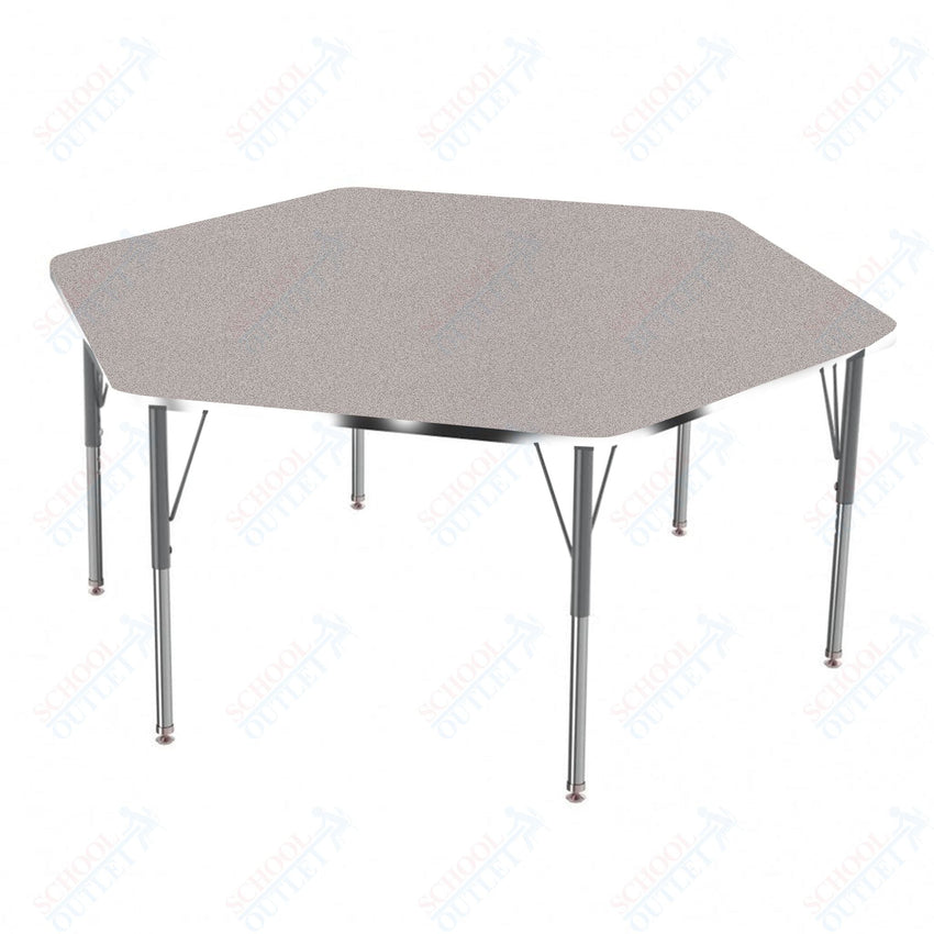 Marco MG2200 Series Hexagon Preschool Table 54.5" x 48" Adjustable Height 16" - 24" (MG2254 - MA) - SchoolOutlet