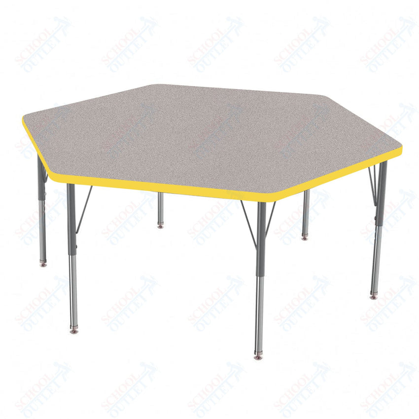 Marco MG2200 Series Hexagon Preschool Table 54.5" x 48" Adjustable Height 16" - 24" (MG2254 - MA) - SchoolOutlet