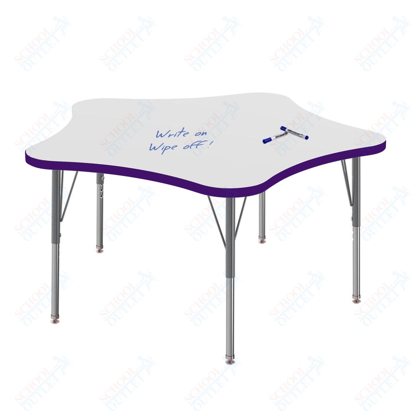 Marco MG2200 Series 48" 5 - Star Preschool Table w/ Dry Erase Top Adj Height 16" - 24" (MG2280 - DA) - SchoolOutlet