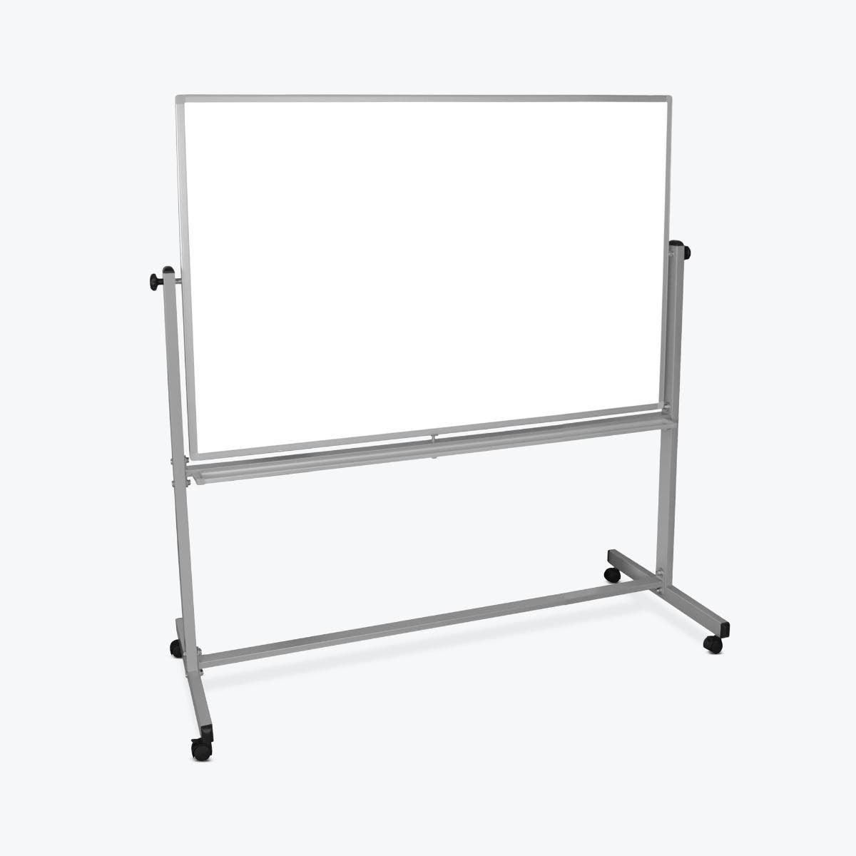 60"W x 40"H Mobile Whiteboard - Double-sided Magnetic dry erase markerboard - Luxor MB6040WW