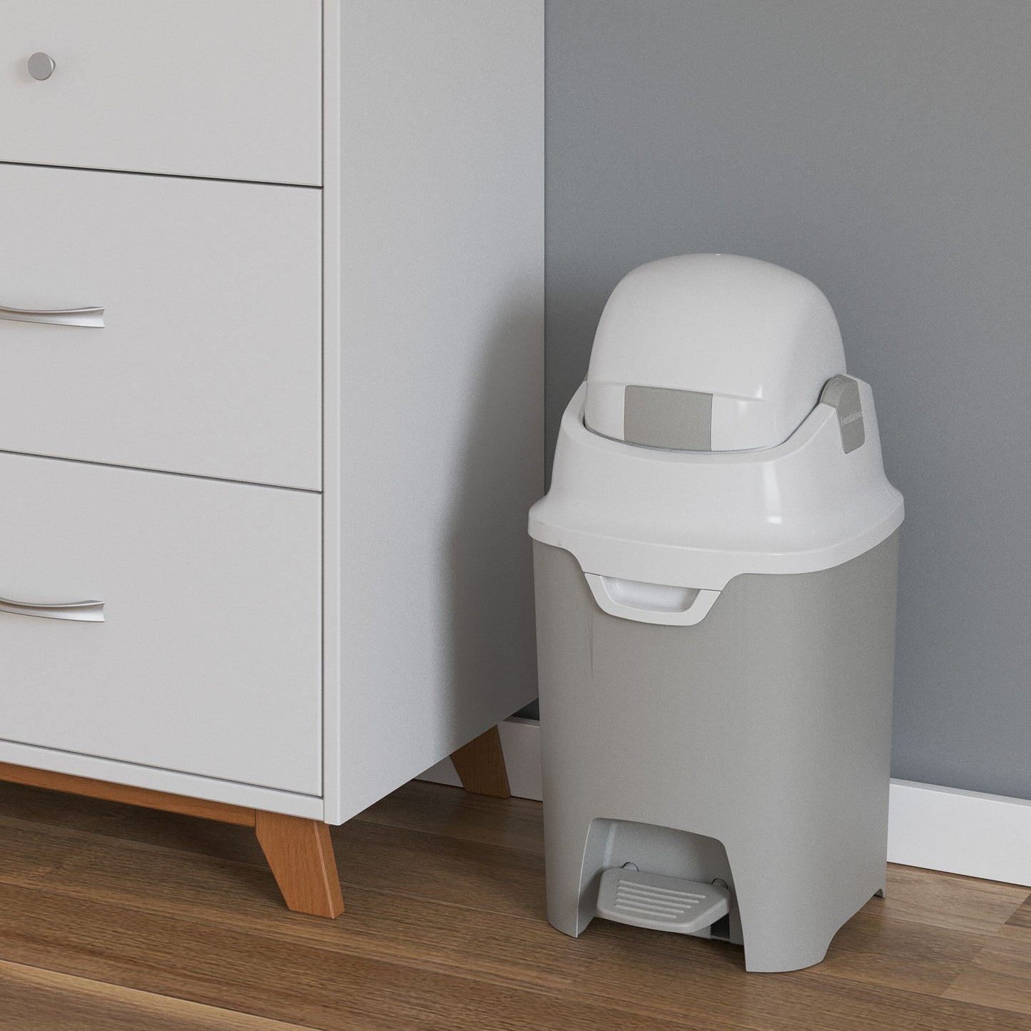 Foundations - Premium Hands-Free Small Diaper Pail- Gray (FOU-9620057)