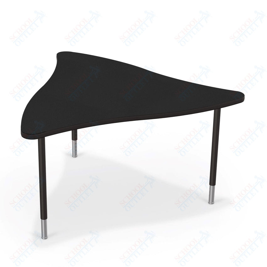 Mooreco Creator Configurable Tables - Triangle - Black Edgeband - Black Legs (Mooreco 1633K1) - SchoolOutlet