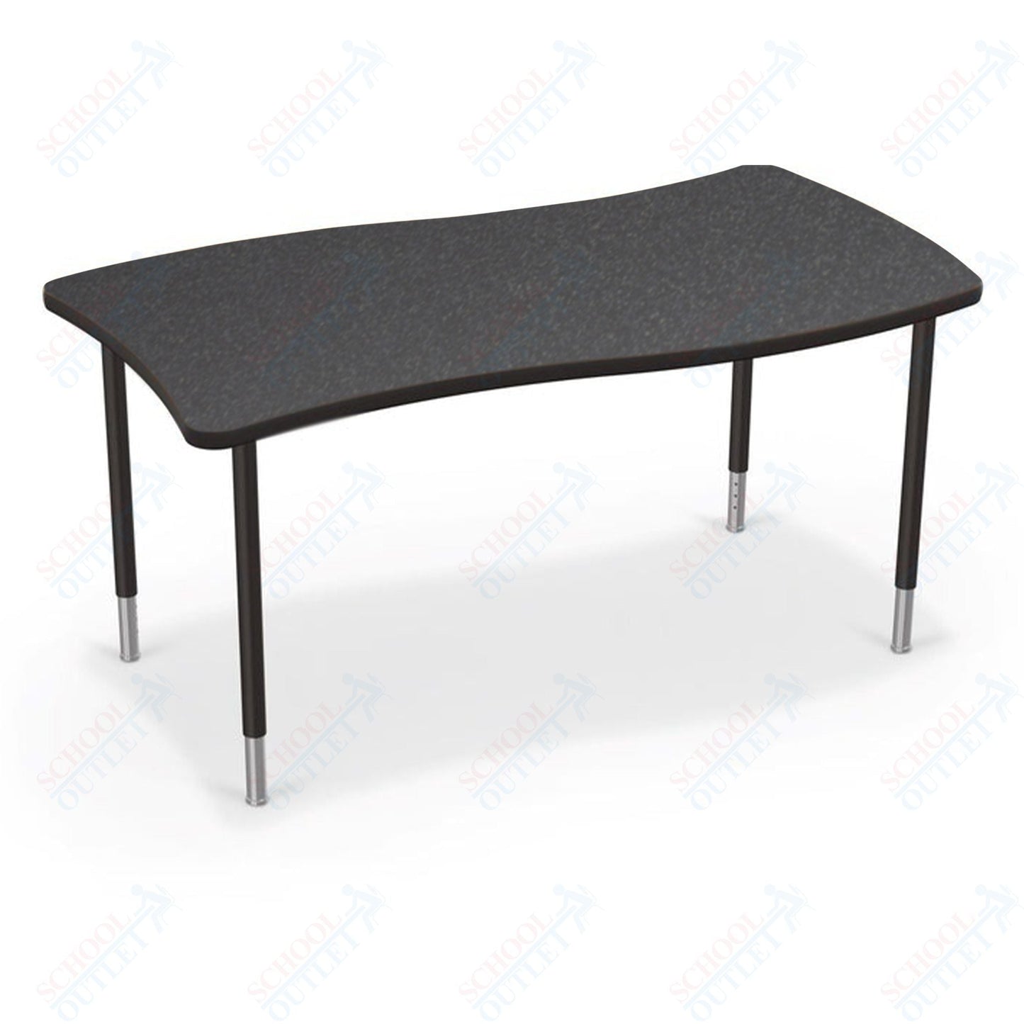 Mooreco Creator Configurable Tables - Rectangle - Black Edgeband - Black Legs (Mooreco 1633Q1) - SchoolOutlet