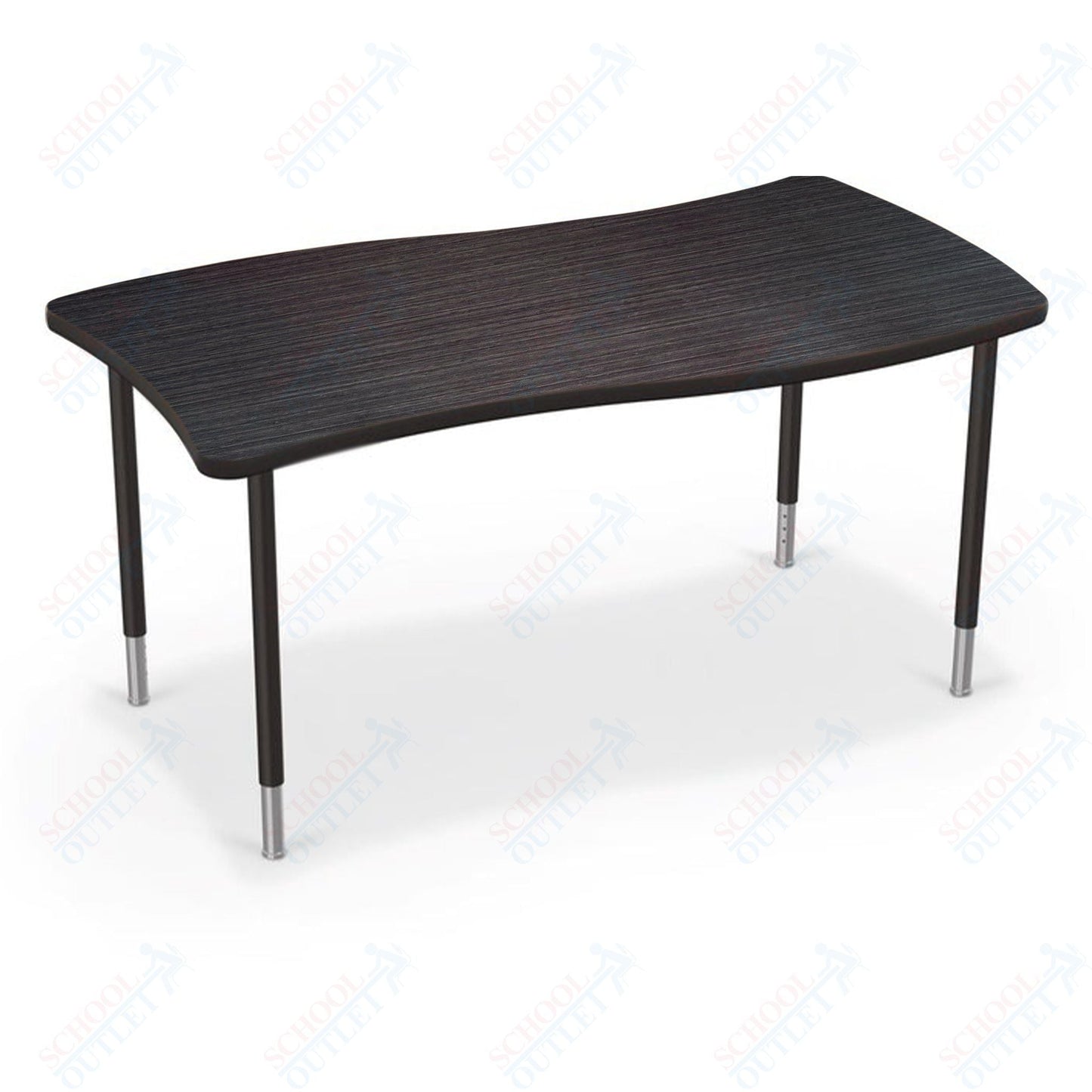 Mooreco Creator Configurable Tables - Rectangle - Black Edgeband - Black Legs (Mooreco 1633Q1) - SchoolOutlet