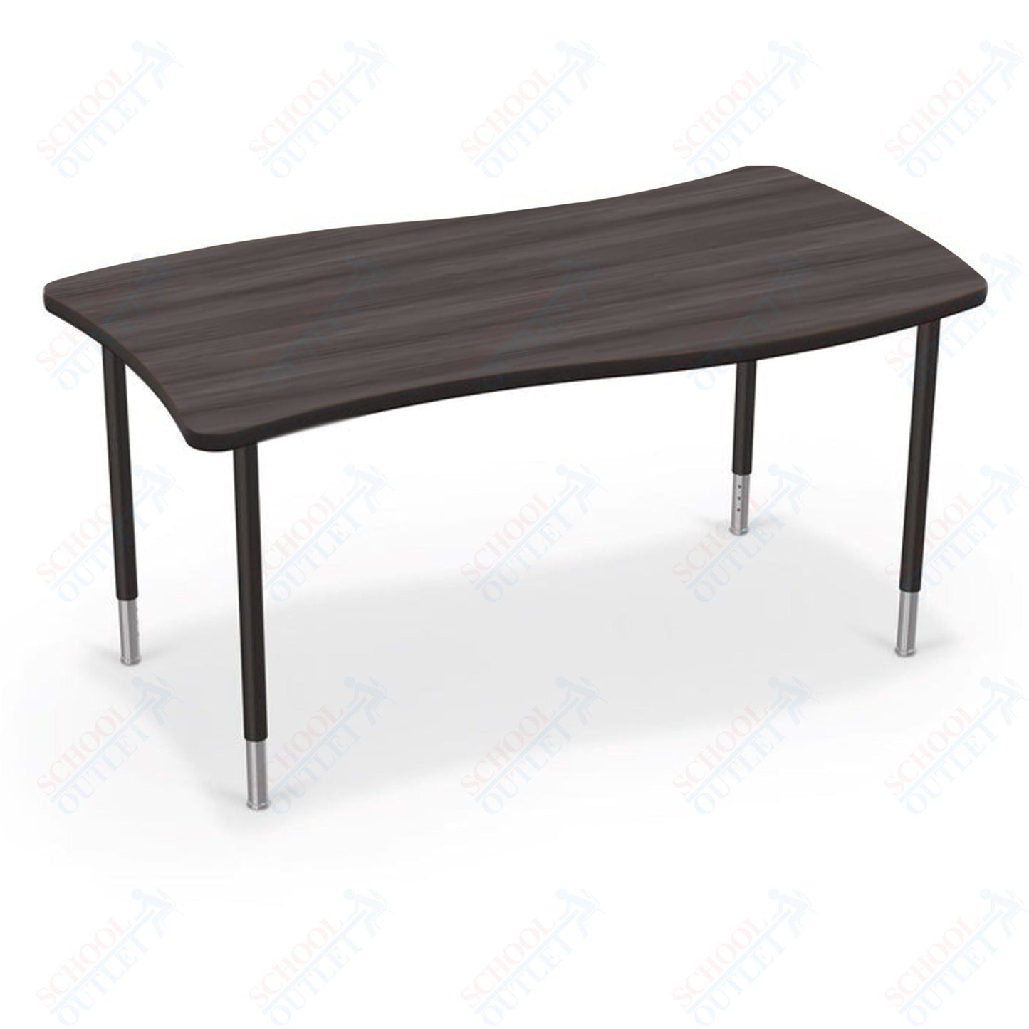 Mooreco Creator Configurable Tables - Rectangle - Black Edgeband - Black Legs (Mooreco 1633Q1) - SchoolOutlet