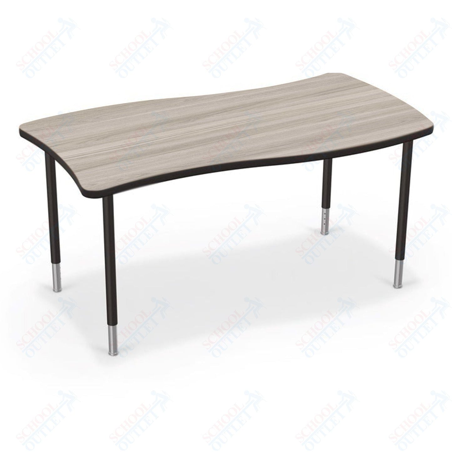Mooreco Creator Configurable Tables - Rectangle - Black Edgeband - Black Legs (Mooreco 1633Q1) - SchoolOutlet