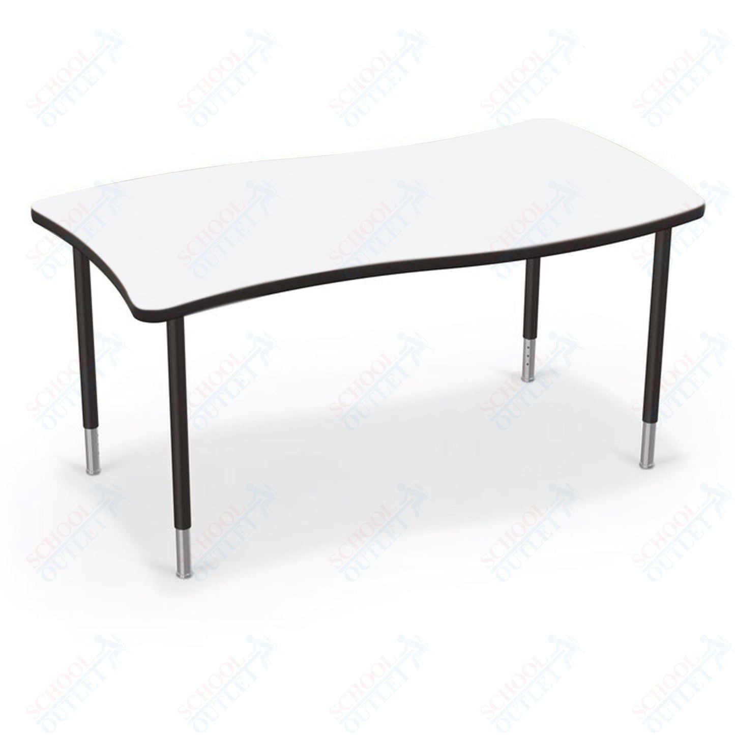 Mooreco Creator Configurable Tables - Rectangle - Black Edgeband - Black Legs (Mooreco 1633Q1) - SchoolOutlet