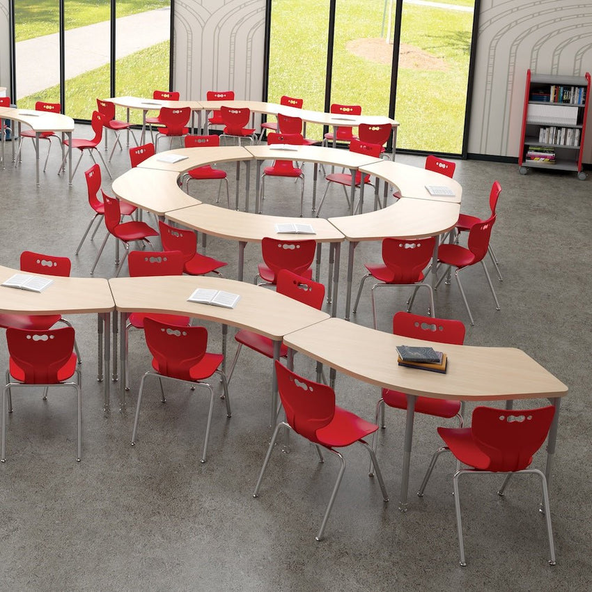 MooreCo Hierarchy Cheshire Table (Standard) – Platinum Legs (Standing Height) - SchoolOutlet