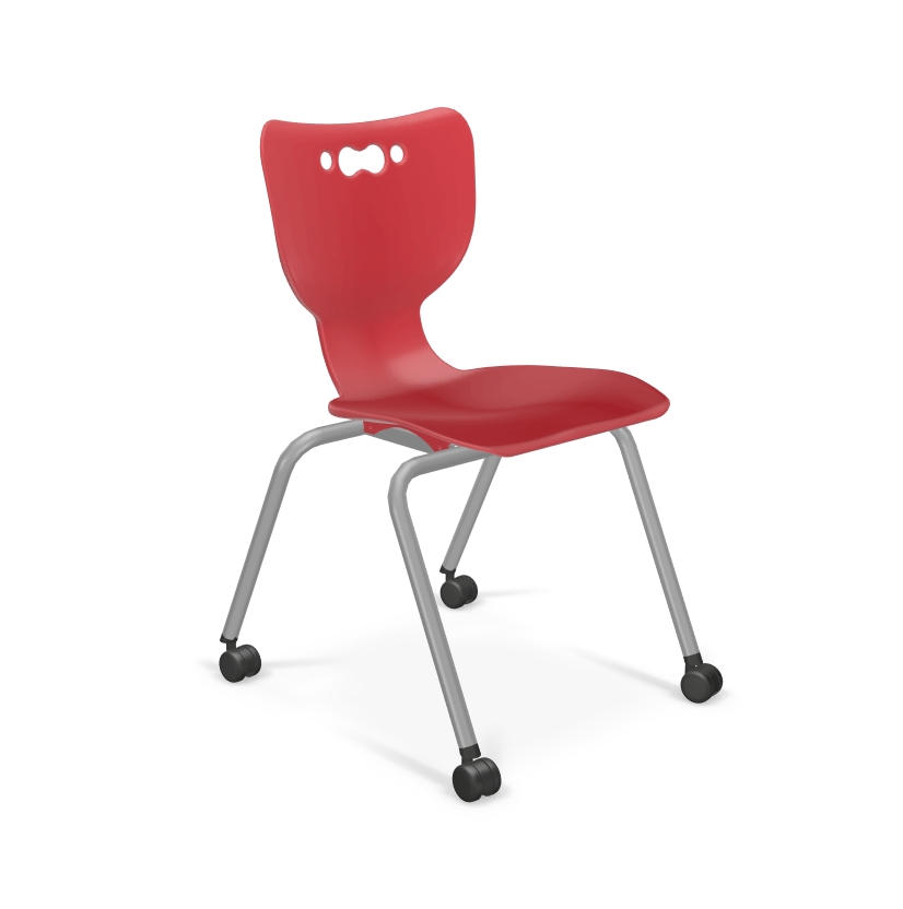 Mooreco Hierarchy 4-Leg Caster Chair ergonomic design w/ Soft Casters - 18" - 54318 - SchoolOutlet