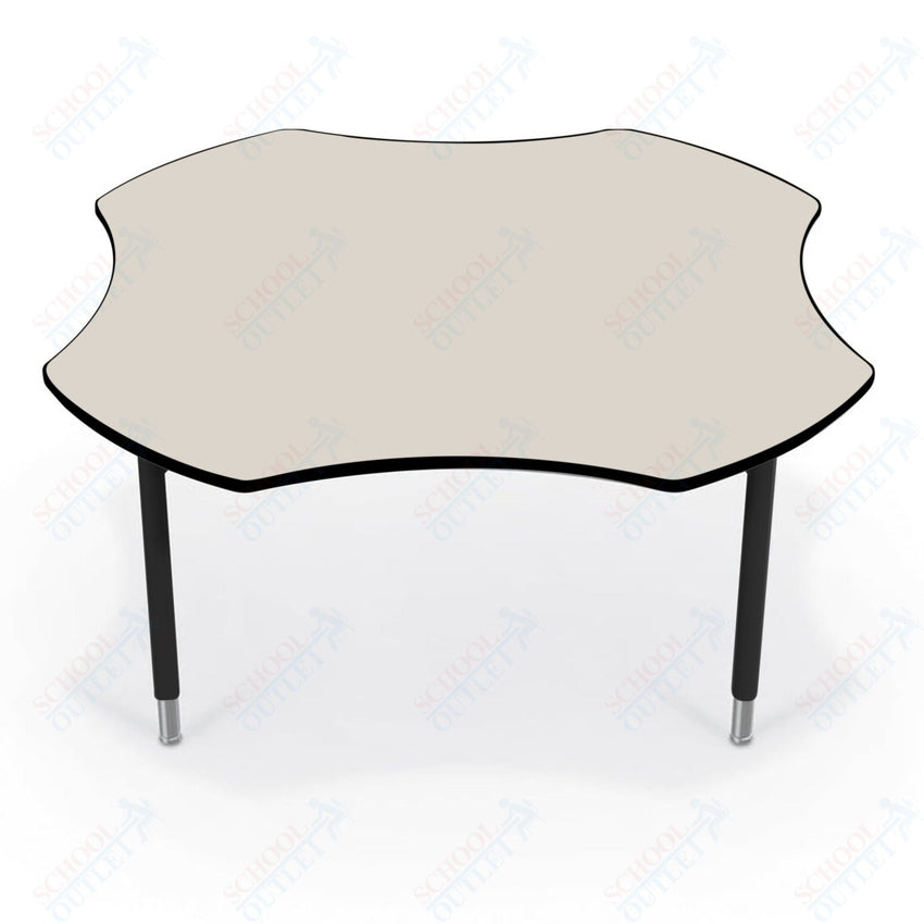Hierarchy Clover School Activity Table (60"W x 60"D) HPL Top - Height Adjustable Legs by MooreCo - SchoolOutlet