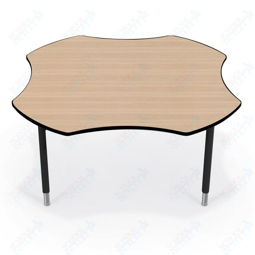 Hierarchy Clover School Activity Table (60"W x 60"D) HPL Top - Height Adjustable Legs by MooreCo - SchoolOutlet