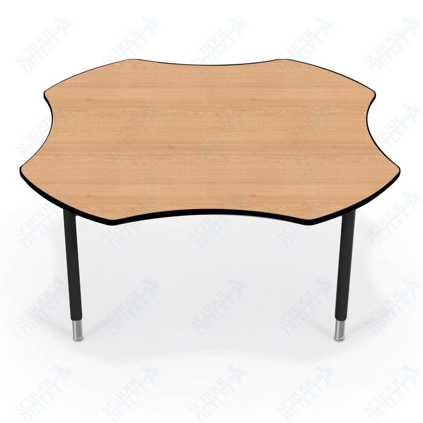Hierarchy Clover School Activity Table (60"W x 60"D) HPL Top - Height Adjustable Legs by MooreCo - SchoolOutlet