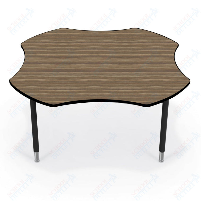 Hierarchy Clover School Activity Table (60"W x 60"D) HPL Top - Height Adjustable Legs by MooreCo - SchoolOutlet