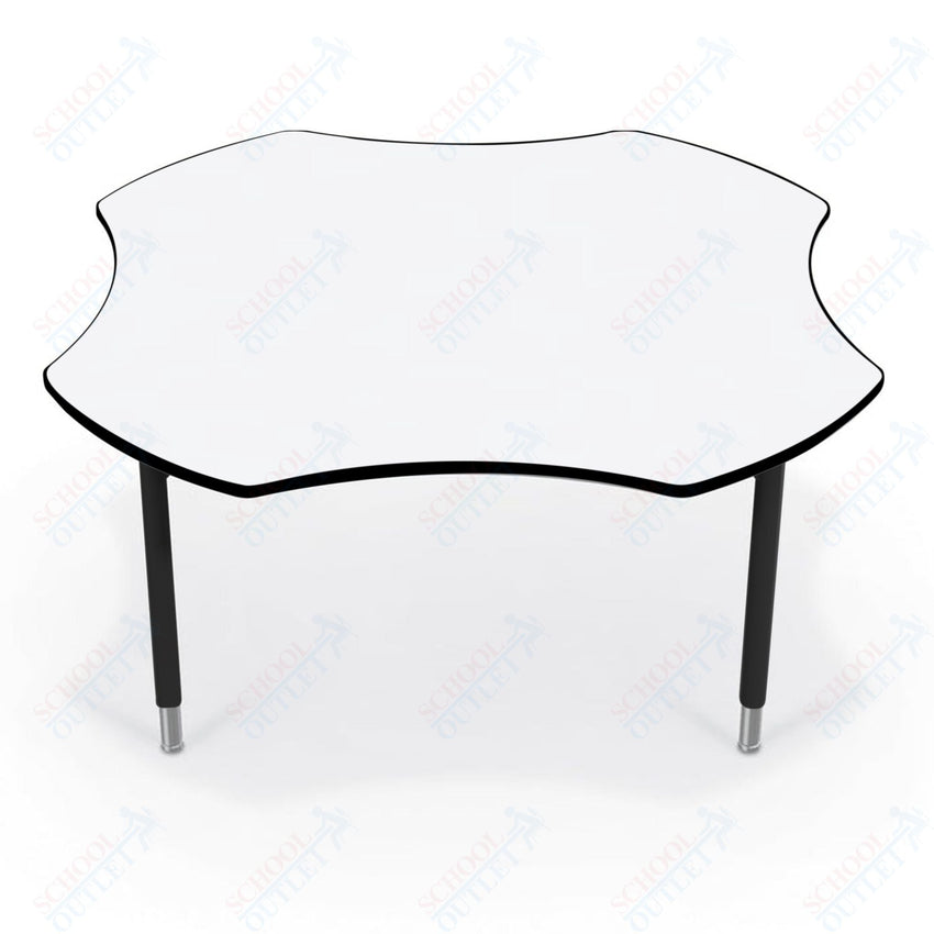 Hierarchy Clover School Activity Table (60"W x 60"D) HPL Top - Height Adjustable Legs by MooreCo - SchoolOutlet