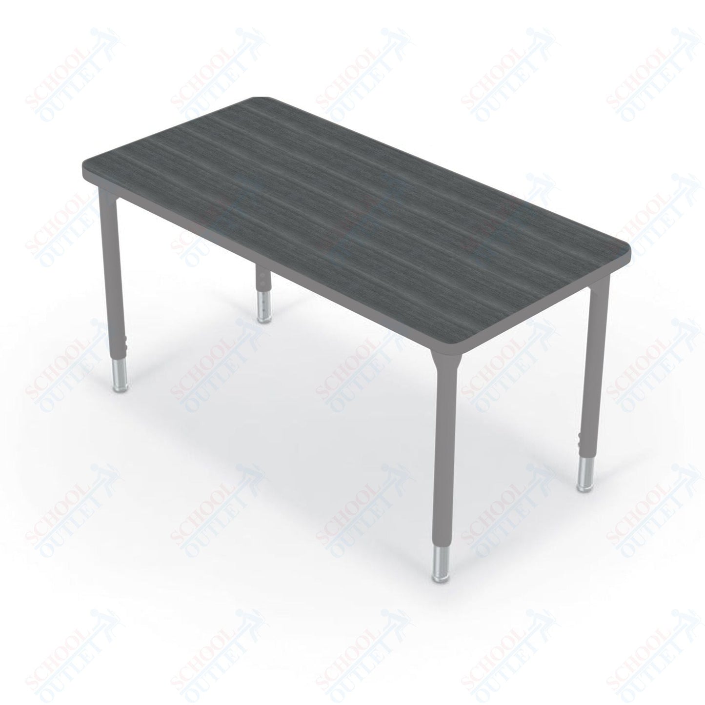 Hierarchy Rectangular School Activity Table (48"W x 24"D) HPL Top - Height Adjustable Legs by MooreCo - SchoolOutlet