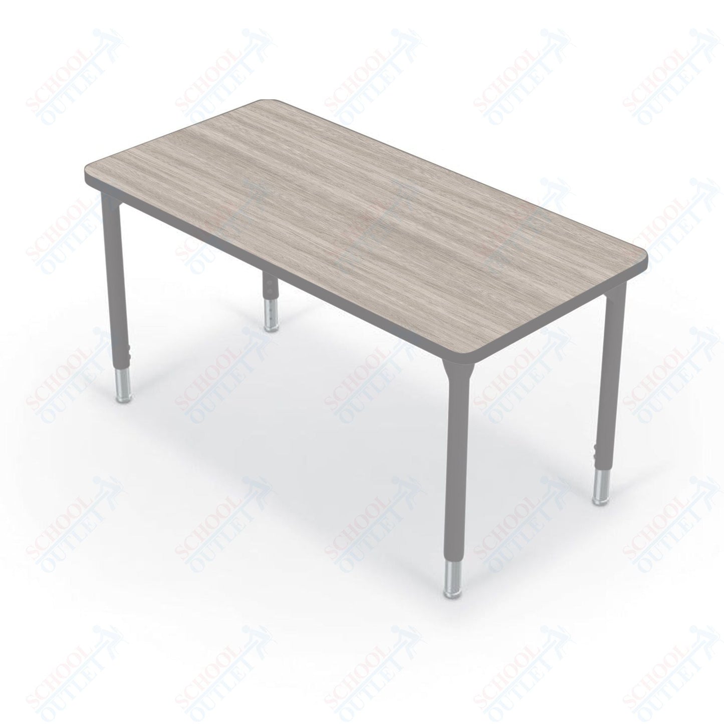 Hierarchy Rectangular School Activity Table (48"W x 24"D) HPL Top - Height Adjustable Legs by MooreCo - SchoolOutlet