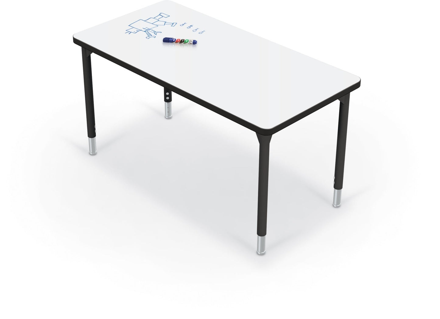 Hierarchy Rectangular School Activity Table (48"W x 24"D) HPL Top - Height Adjustable Legs by MooreCo - SchoolOutlet
