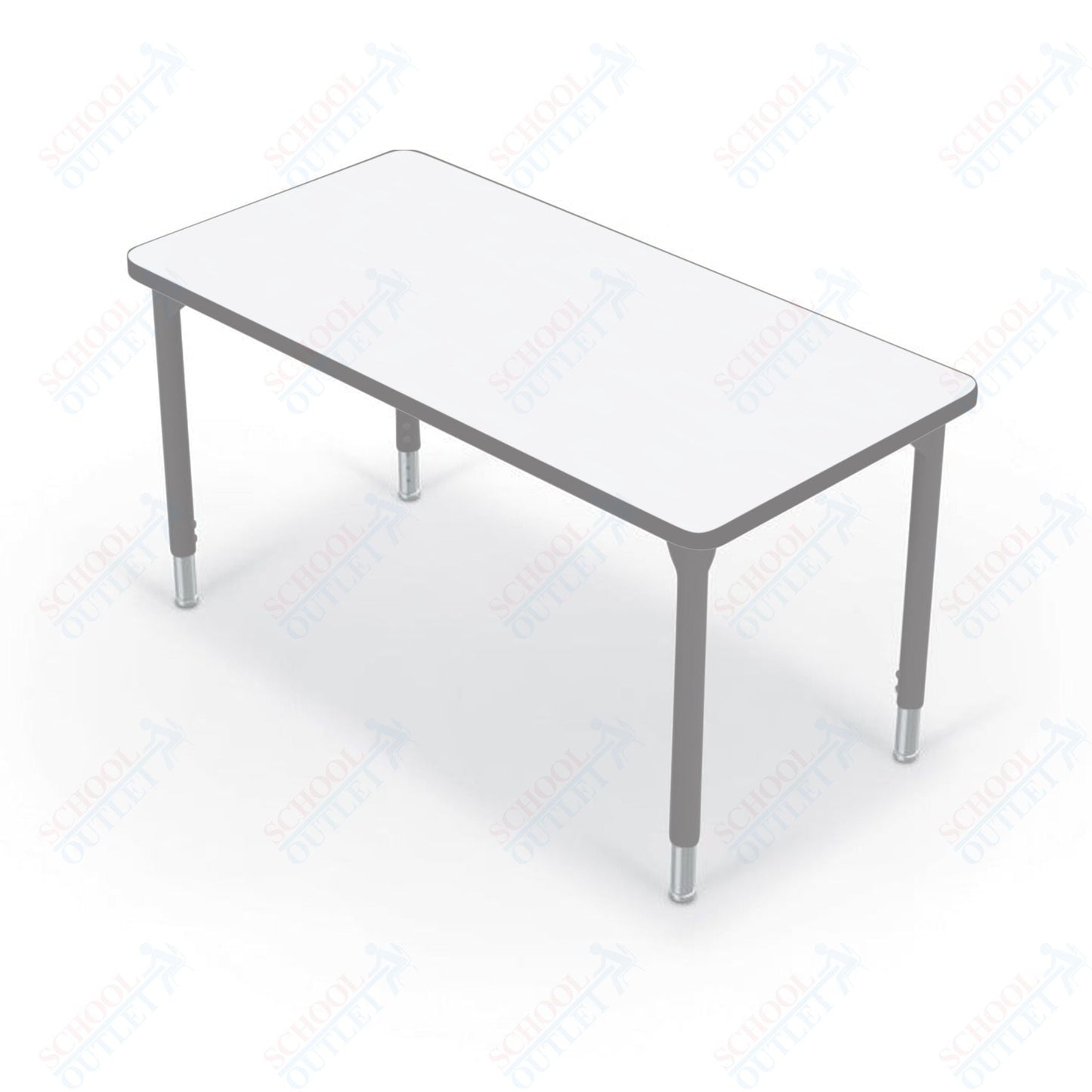 Hierarchy Rectangular School Activity Table (48"W x 24"D) HPL Top - Height Adjustable Legs by MooreCo - SchoolOutlet