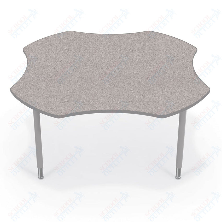 Hierarchy Clover School Activity Table (60"W x 60"D) HPL Top - Height Adjustable Legs by MooreCo - SchoolOutlet