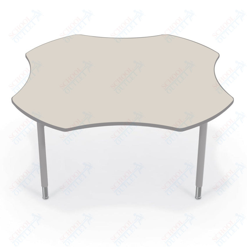 Hierarchy Clover School Activity Table (60"W x 60"D) HPL Top - Height Adjustable Legs by MooreCo - SchoolOutlet