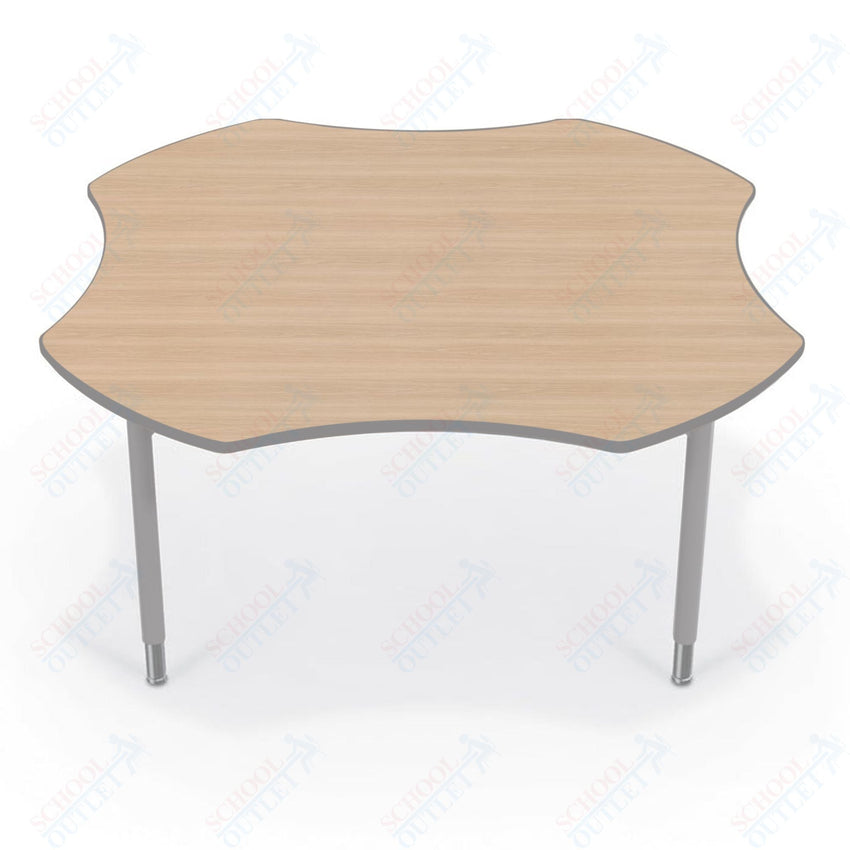 Hierarchy Clover School Activity Table (60"W x 60"D) HPL Top - Height Adjustable Legs by MooreCo - SchoolOutlet