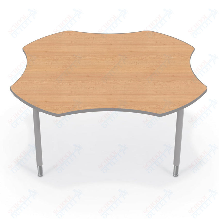 Hierarchy Clover School Activity Table (60"W x 60"D) HPL Top - Height Adjustable Legs by MooreCo - SchoolOutlet