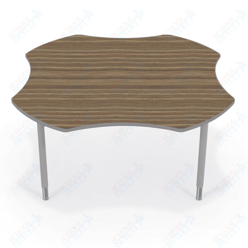 Hierarchy Clover School Activity Table (60"W x 60"D) HPL Top - Height Adjustable Legs by MooreCo - SchoolOutlet