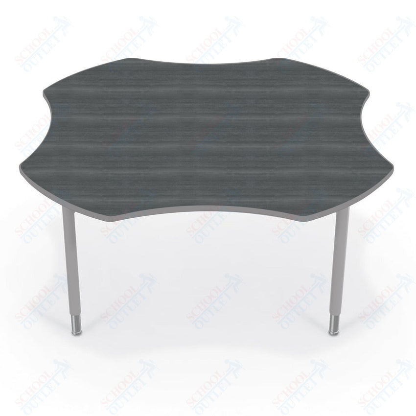 Hierarchy Clover School Activity Table (60"W x 60"D) HPL Top - Height Adjustable Legs by MooreCo - SchoolOutlet