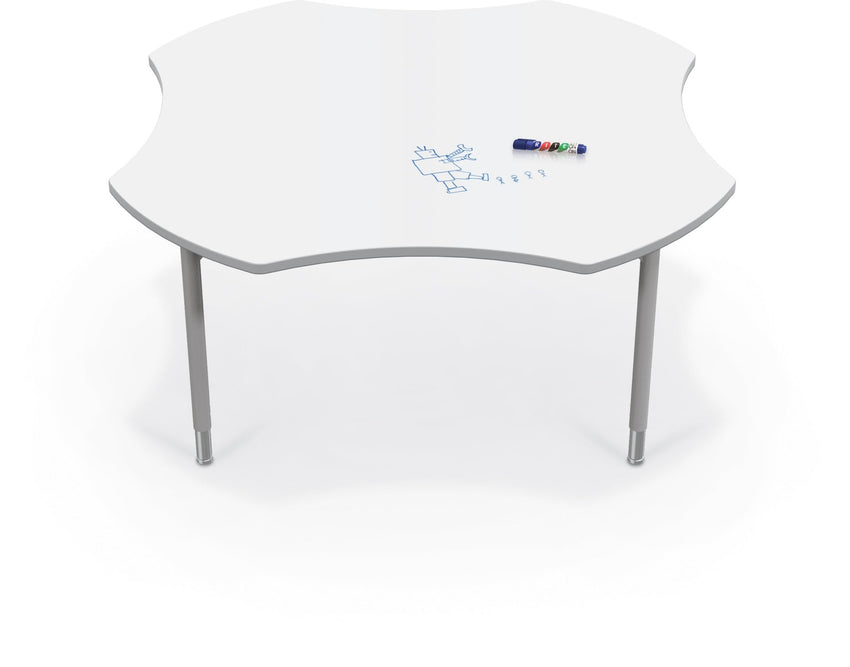 Hierarchy Clover School Activity Table (60"W x 60"D) HPL Top - Height Adjustable Legs by MooreCo - SchoolOutlet