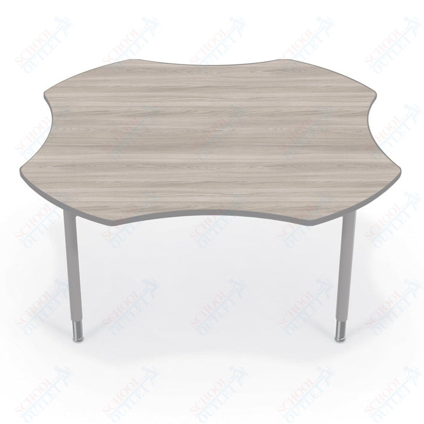 Hierarchy Clover School Activity Table (60"W x 60"D) HPL Top - Height Adjustable Legs by MooreCo - SchoolOutlet
