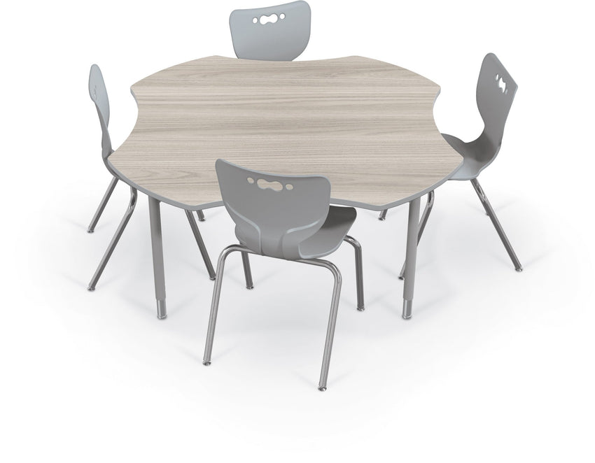 Hierarchy Clover School Activity Table (60"W x 60"D) HPL Top - Height Adjustable Legs by MooreCo - SchoolOutlet