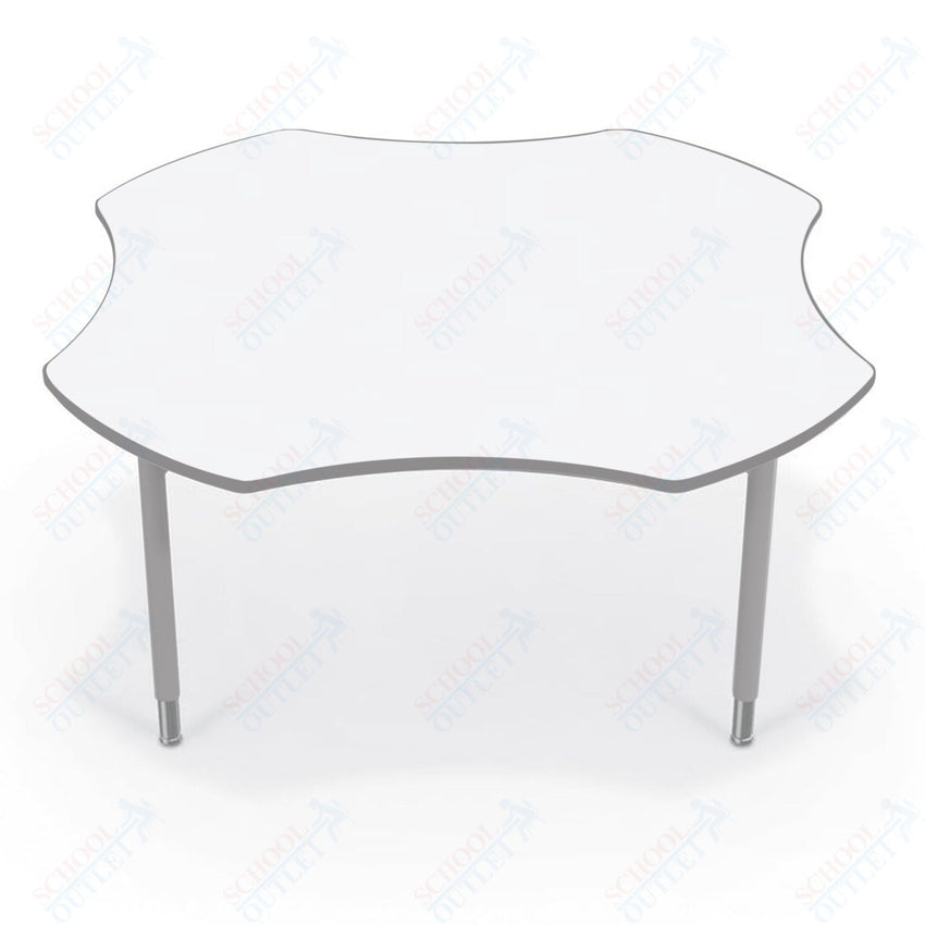 Hierarchy Clover School Activity Table (60"W x 60"D) HPL Top - Height Adjustable Legs by MooreCo - SchoolOutlet
