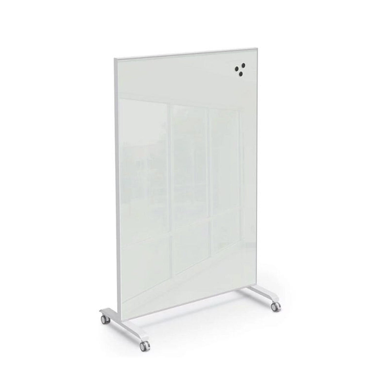 Mooreco Essentials Hierarchy Grow & Roll Mobile Magnetic Dry Erase Glass Board 6'H x 4'W - SchoolOutlet