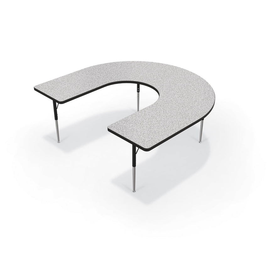 Mooreco Activity Table - 60"D x 66"W - Horseshoe - Black Edgeband (Mooreco 90527-W) - SchoolOutlet