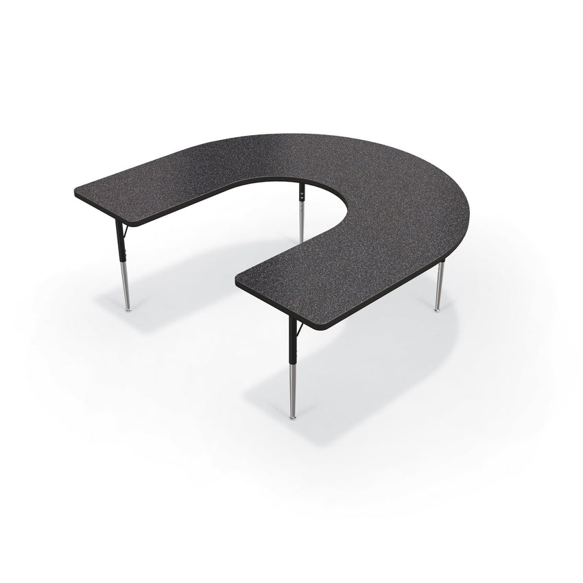 Mooreco Activity Table - 60"D x 66"W - Horseshoe - Black Edgeband (Mooreco 90527-W) - SchoolOutlet