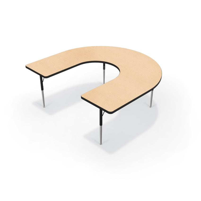 Mooreco Activity Table - 60"D x 66"W - Horseshoe - Black Edgeband (Mooreco 90527-W) - SchoolOutlet
