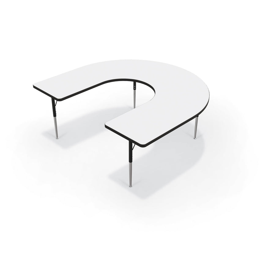 Mooreco Activity Table - 60"D x 66"W - Horseshoe - Black Edgeband (Mooreco 90527-W) - SchoolOutlet
