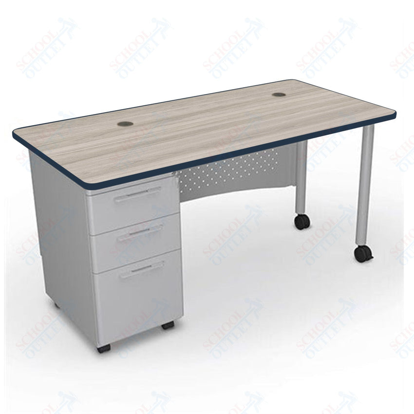 Mooreco 91775 Avid Modular Single Pedestal Desk 60"W x 24"D x 29.8"H (Mooreco 91775) - SchoolOutlet