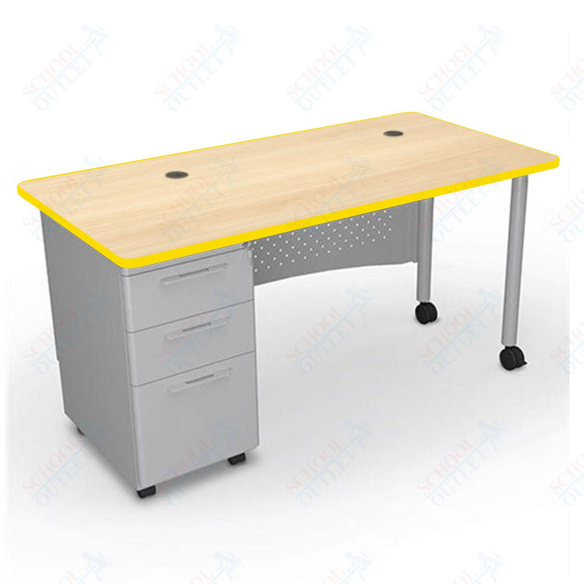 Mooreco 91775 Avid Modular Single Pedestal Desk 60"W x 24"D x 29.8"H (Mooreco 91775) - SchoolOutlet
