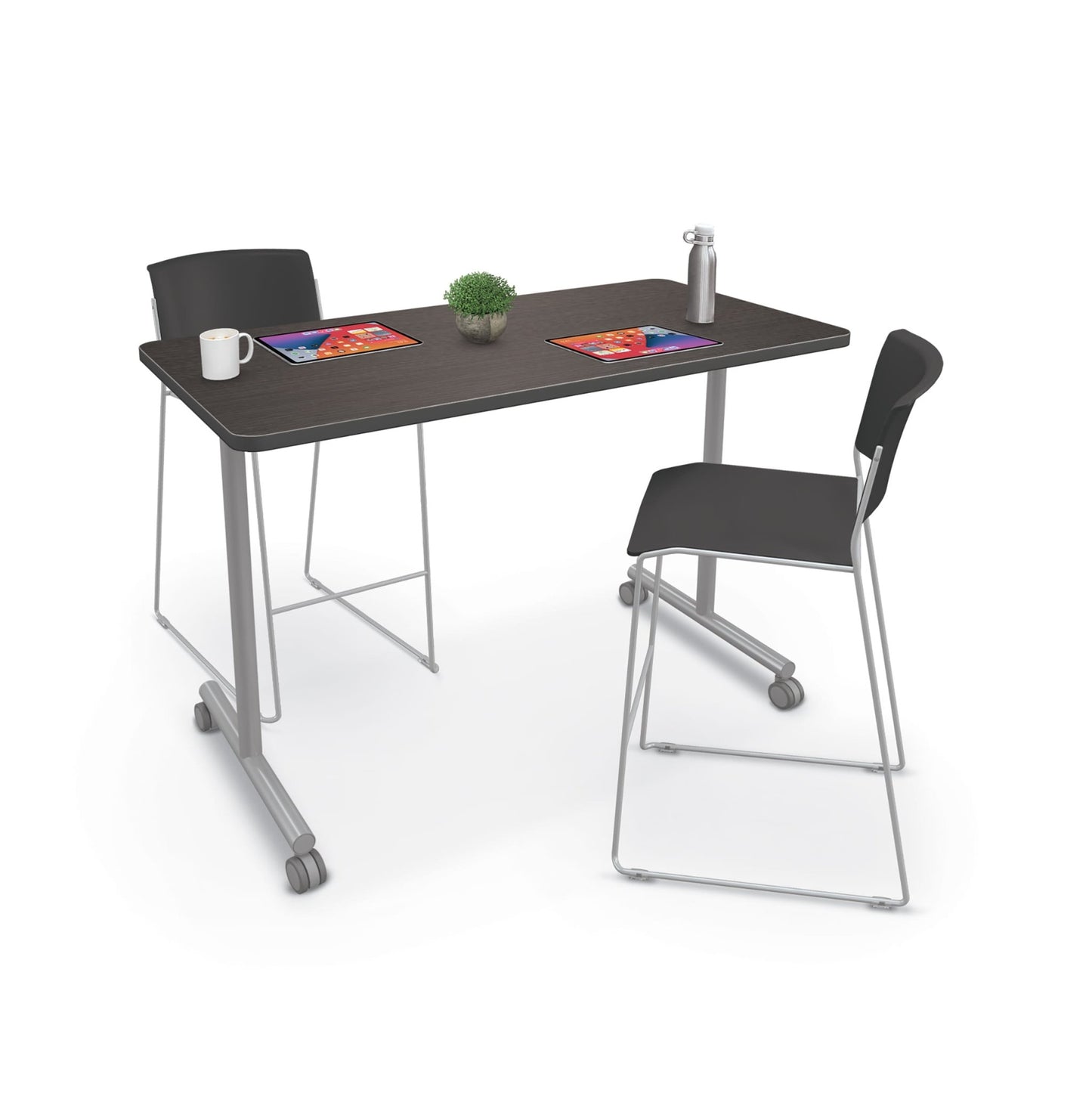 Mooreco Inklud Table - T - Leg Flip Top 29" H × 60" W × 30" D (IN1T1F0ADJ - XXXX - XXXX) - SchoolOutlet