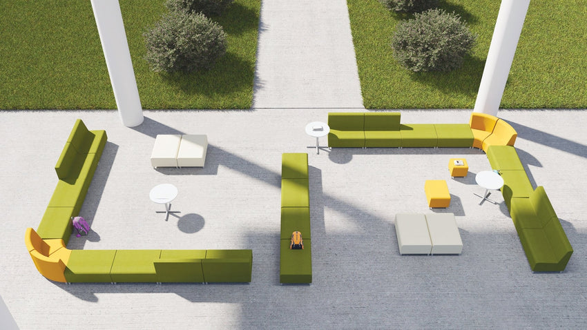 Mooreco Phoeby Outdoor Soft Seating - Loveseat ArmsLess - 18" Seat Height (PBA1N1L) - SchoolOutlet