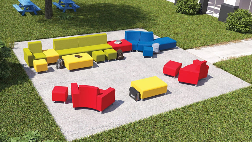 Mooreco Phoeby Outdoor Soft Seating - Loveseat ArmsLess - 18" Seat Height (PBA1N1L) - SchoolOutlet