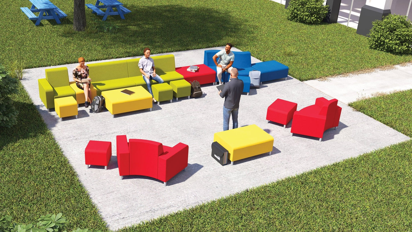 Mooreco Phoeby Outdoor Soft Seating - Loveseat ArmsLess - 18" Seat Height (PBA1N1L) - SchoolOutlet
