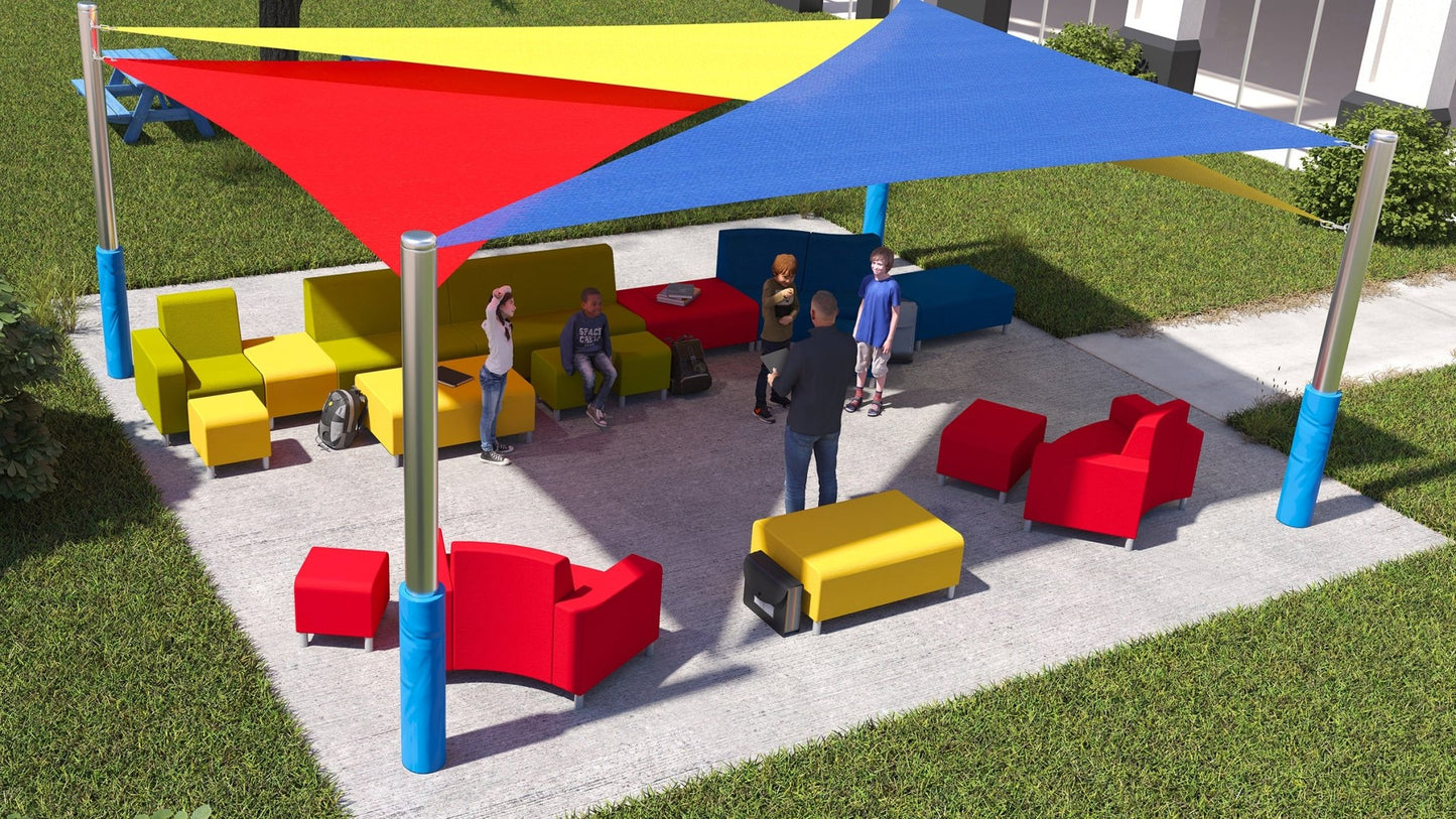 Mooreco Phoeby Outdoor Soft Seating - Loveseat ArmsLess - 18" Seat Height (PBA1N1L) - SchoolOutlet